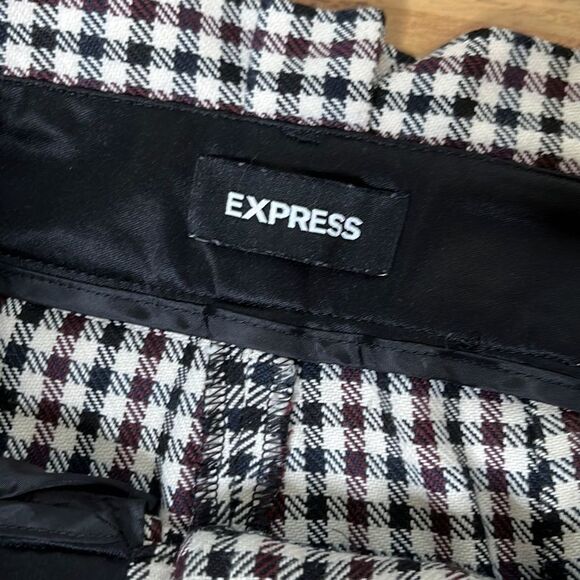 Cute Mini Plaid Bag Waist Ankle Trousers by Express - Picture 9 of 11